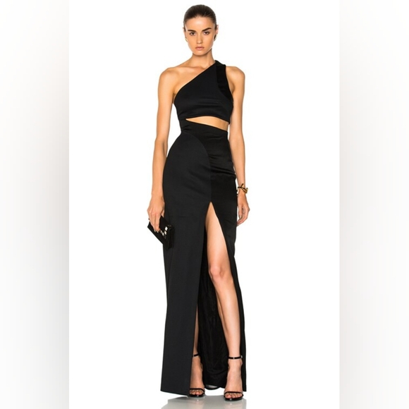 asymmetric pattern dress Asymmetrical strap cutout gown